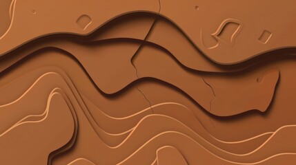 Sticker - Abstract design featuring wavy, layered lines in shades of brown, creating a smooth, textured, and modern look.