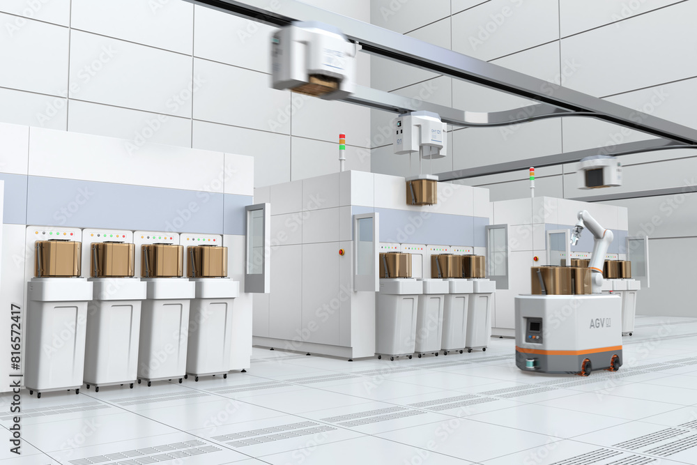 Semiconduct Wafer Cleaning, Etching system and OHT, AGV in Fab ...