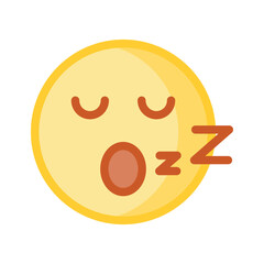 Wall Mural - Sleepy, sleeping, tiredness emoji vector design