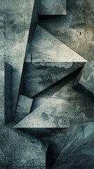 Wall Mural - 3d render of abstract geometric shapes with a concrete texture and tones