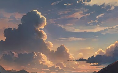 Wall Mural - sunset in the clouds