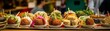 © Nameless1107 - Close-up image of variety of delicious appetizers or tapas on wooden table