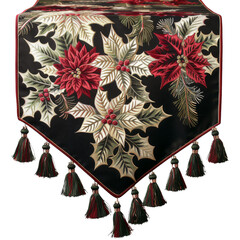 Festive Christmas Table Runner Isolated Without Background