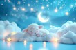 © grape_vein - Sleeping Lamb on Clouds Under Starry Nightv