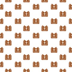 Sticker - Holy bible book icon isolated seamless pattern