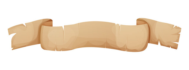 Wall Mural - old parchment paper scrolls, page, aged sheet surface, map, book blank isolated in white backgrund. 