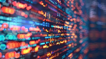 Colorful Code on Computer Screen Close-Up
