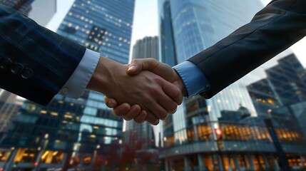 Business handshake in the city