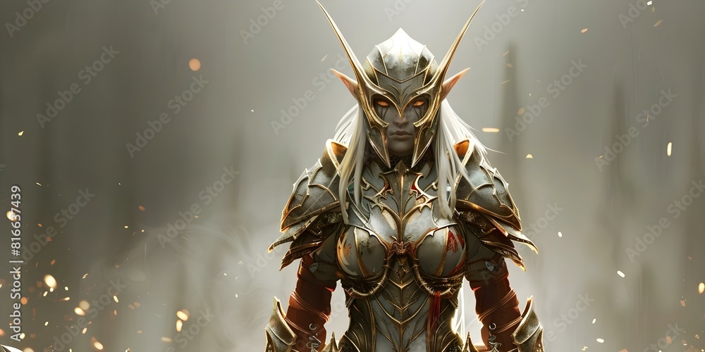 Dark elf female warrior in heavy armor fantasy character concept art ...