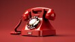 © sk.crafted - a photorealistic image of a red rotary dial telephone from the 1960s