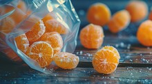 A Bag Of Orange Candy Next To A Bag Of Orange Candy 