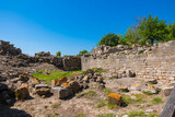 Fototapeta Pomosty - Ruins of Troy ancient city in Canakkale Turkiye. Visit Turkey concept photo