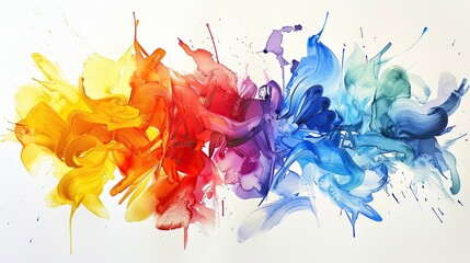 Wall Mural - A fluid mix of watercolor gradients that bleed into each other, symbolizing the blending of different musical tones 