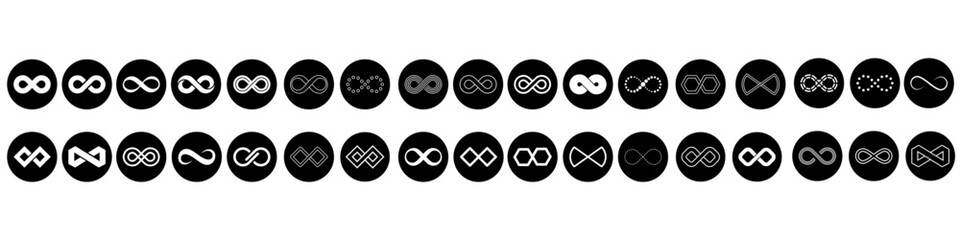 Wall Mural - infinity icon vector set. mobius loop shape illustration sign collection. unlimited symbol. forever 