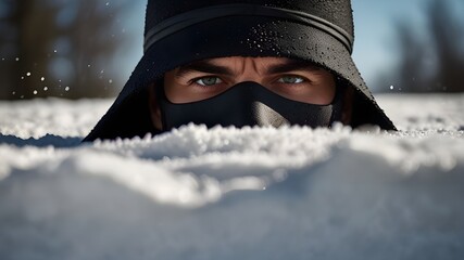 portrait of a person in the snow