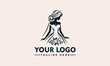 © syahed - woman wedding dress vector logo illustration woman bride in a bridal wedding dress illustration vector logo