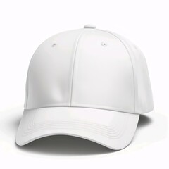 Wall Mural - white baseball cap. snapback hat. front view. isolated on white background. for mockups and branding identity.