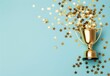 © Bambalino Studio - A gold cup with a star on it is surrounded by a lot of gold stars. The cup is placed on a blue background