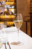 Fototapeta  - white wine in the restaurant