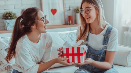 Wall Mural - Friends Sharing a Special Gift