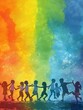 © RMedia - happy abstract children silhouettes dancing together