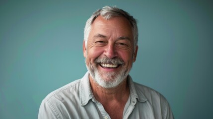 Wall Mural - A Senior Man with a Bright Smile