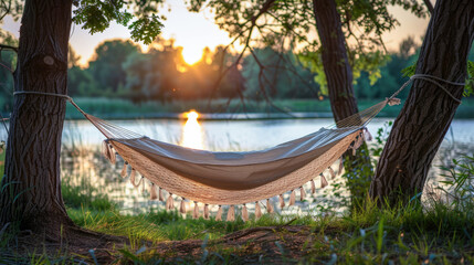 Wall Mural - Rest and relaxation: hammock between two trees