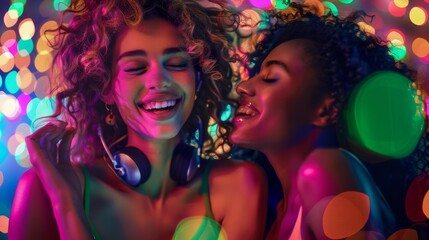 Poster - Joyful Women at Colorful Party