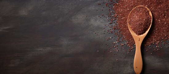 Wall Mural - a copy space image featuring healthy gluten free food consisting of coarse ragi flour and red quinoa