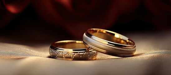 Wall Mural - wedding rings copy space image