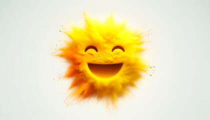Joy, bright yellow, orange powder splashes