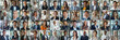 © serz72 - Mosaic collage of male businessmen and female businessmen of multiethnic face and different ages, portraits of successful people smiling at the camera