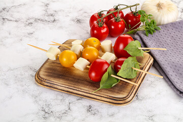 Wall Mural - Italian caprese salad kebab stick