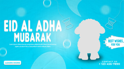 Eid al adha mubarak web banner template