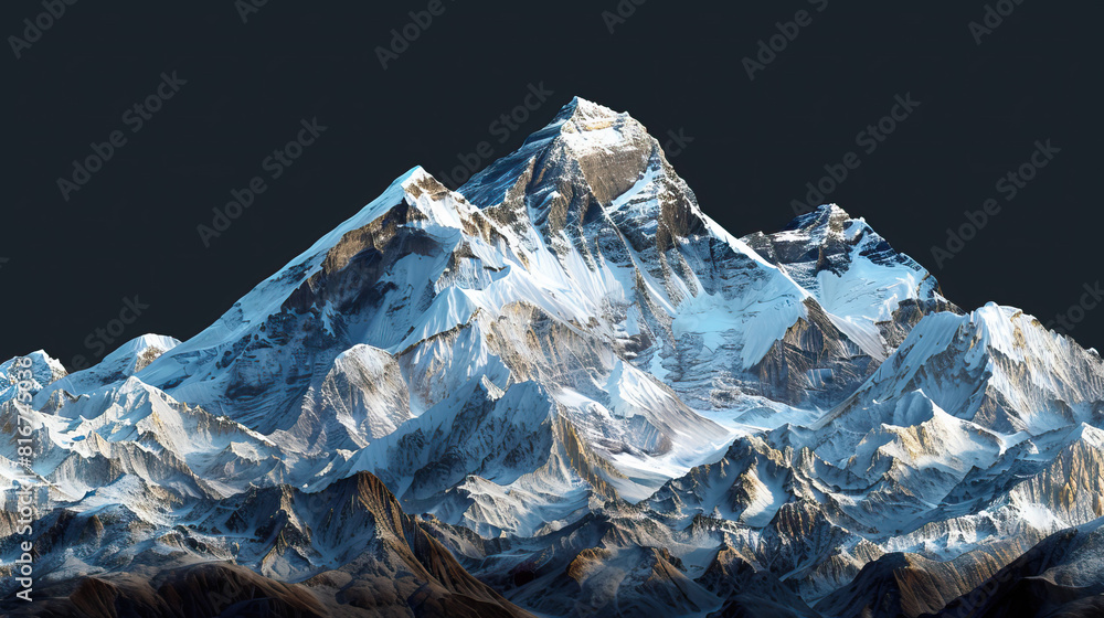 Mnt Image Technical visual mountain 3D LiDAR GIS aerial map, Mount Everest and ...