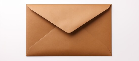 Fototapete - A copy space image of an unlabeled letter inside a brown envelope set against a white background