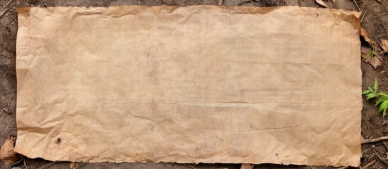 Poster - Piece of brown paper with dark burnt borders isolated on white top view Space for text. copy space available