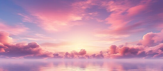 Fototapete - Beautiful cloudscape with pink clouds at the sunset. copy space available