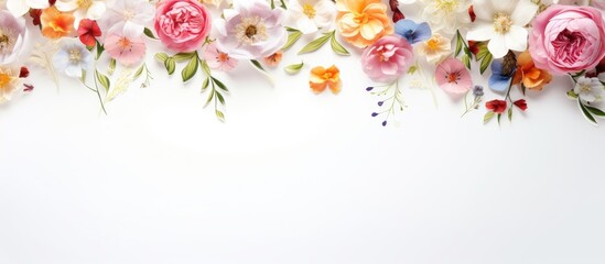 Poster - A white background with a floral frame provides a charming copy space image
