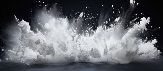 abstract powder splatted background Freeze motion of white powder exploding throwing white powder. copy space available