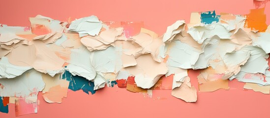 Poster - pieces of torn paper texture background copy space