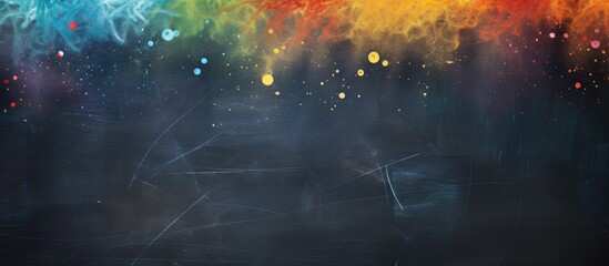 Poster - School board with colour chalk. copy space available