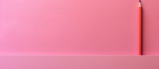 Aufkleber - Pink paper on a pink background with a colored pencil to color the world Minimal flat lay. copy space available