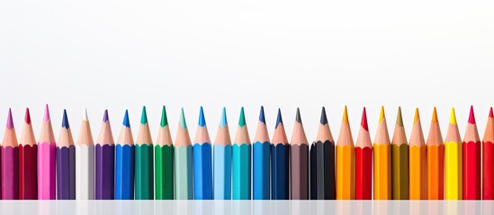 Aufkleber - color pencil on white background with copy space
