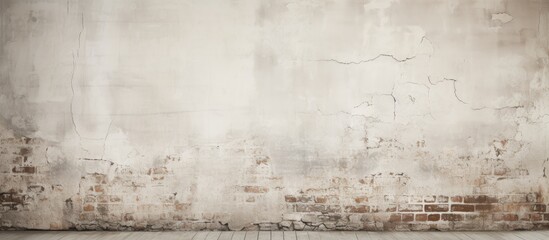 Aufkleber - Corner old white brick wall Grunge background. copy space available