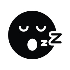 Wall Mural - Sleepy, sleeping, tiredness emoji vector design