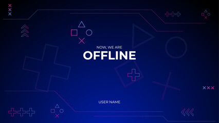 Wall Mural - gaming offline streaming banner design with blue and pink gradient geometric composition