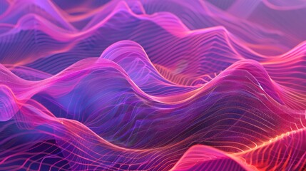 Wall Mural - A purple and pink wave with a lot of sparkles