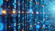 © Thanaporn - A computer screen with a blue background and a row of binary numbers