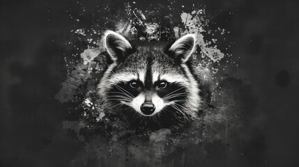 Wall Mural - A raccoon is the main subject of the image